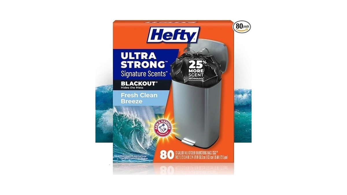 Hefty Ultra Strong Signature Scents 13 Gallon Trash Bags, Fresh