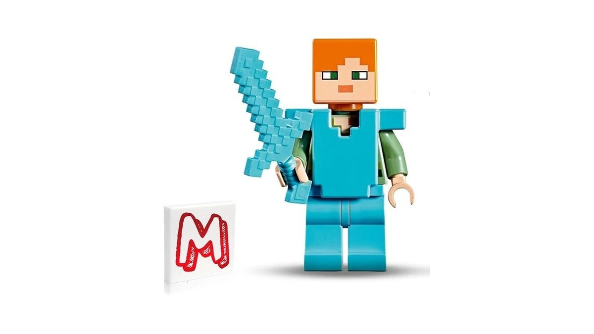 Lego Minecraft Minifigure - Alex (with Azure Body Armor And