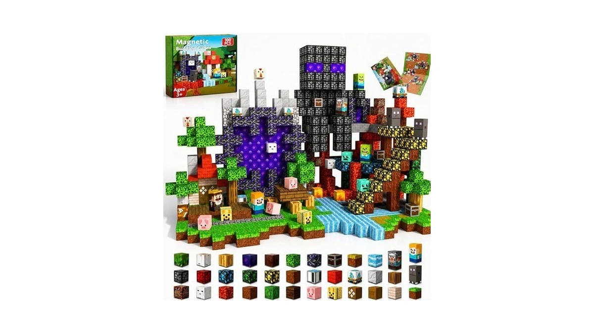 Graceduck 100 Pcs Magnetic Blocks - Magnetic Building Blocks, Stacking
