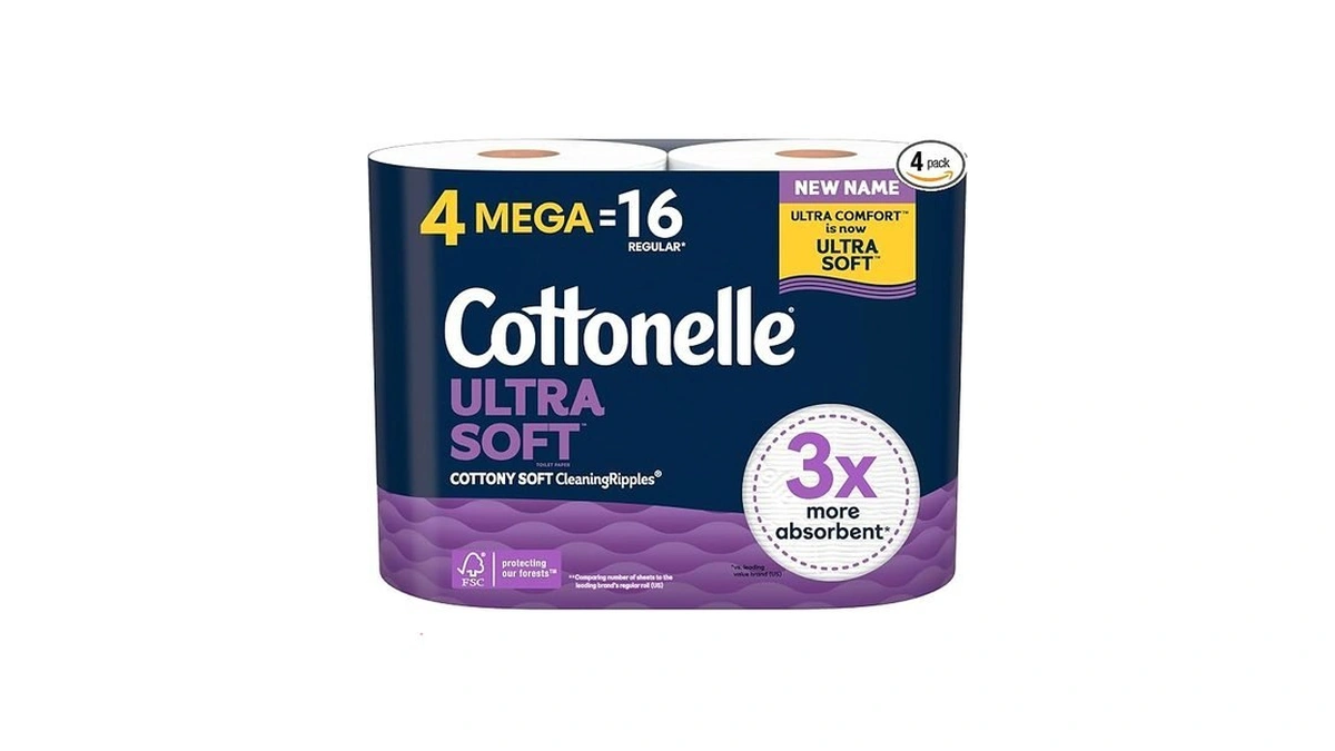Cottonelle Ultra Soft Soft Toilet Paper, 4 Mega Rolls =