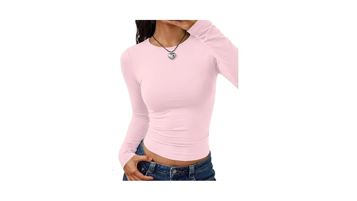 Fashionsoul Women's Long Sleeve Tops Fall Basic Cute Y2k T