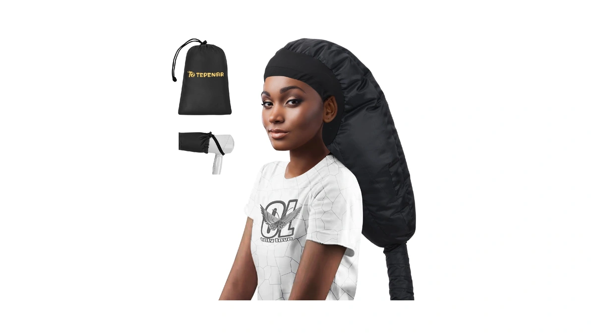 Tepenar Hair Dryer Bonnet Attachment: Upgraded Extra Large Hooded Dryer