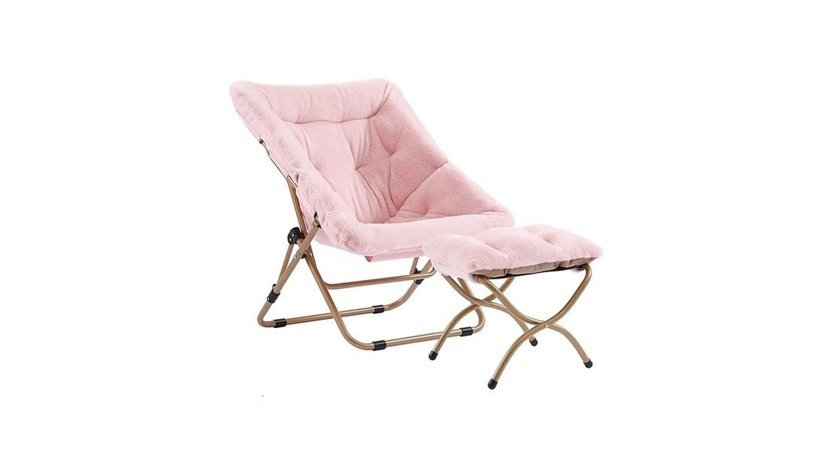 Furlide Dorm Chair With Ottoman, X-large Soft Saucer Chair, Oversized