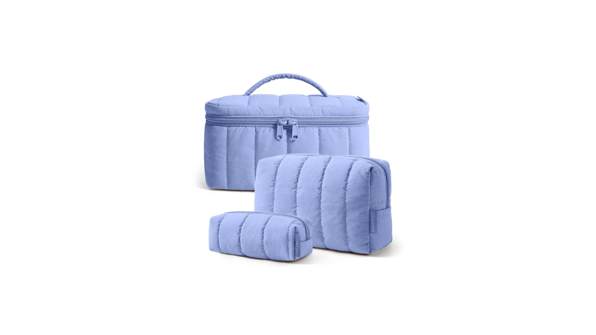 Bagsmart Travel Makeup Bag For Women, 3 Pcs Puffy Padded