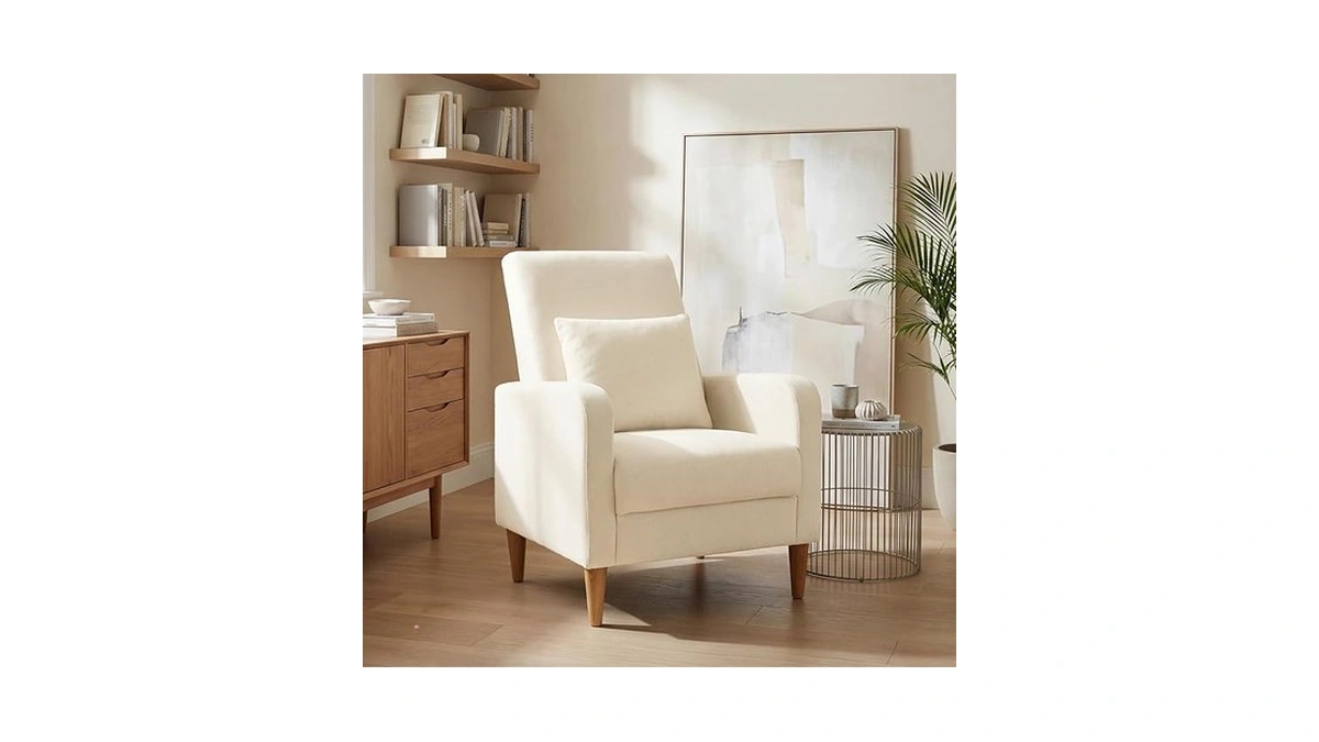 Colamy Mid-century Modern Accent Chair, Fabric Upholstered Living Room Chair