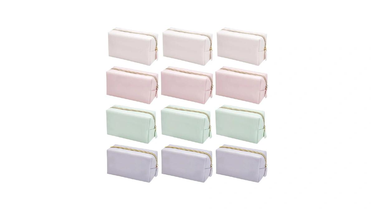 Interwarm 12pcs 4 Color Makeup Bag Pu Leather Cosmetic Pouch,