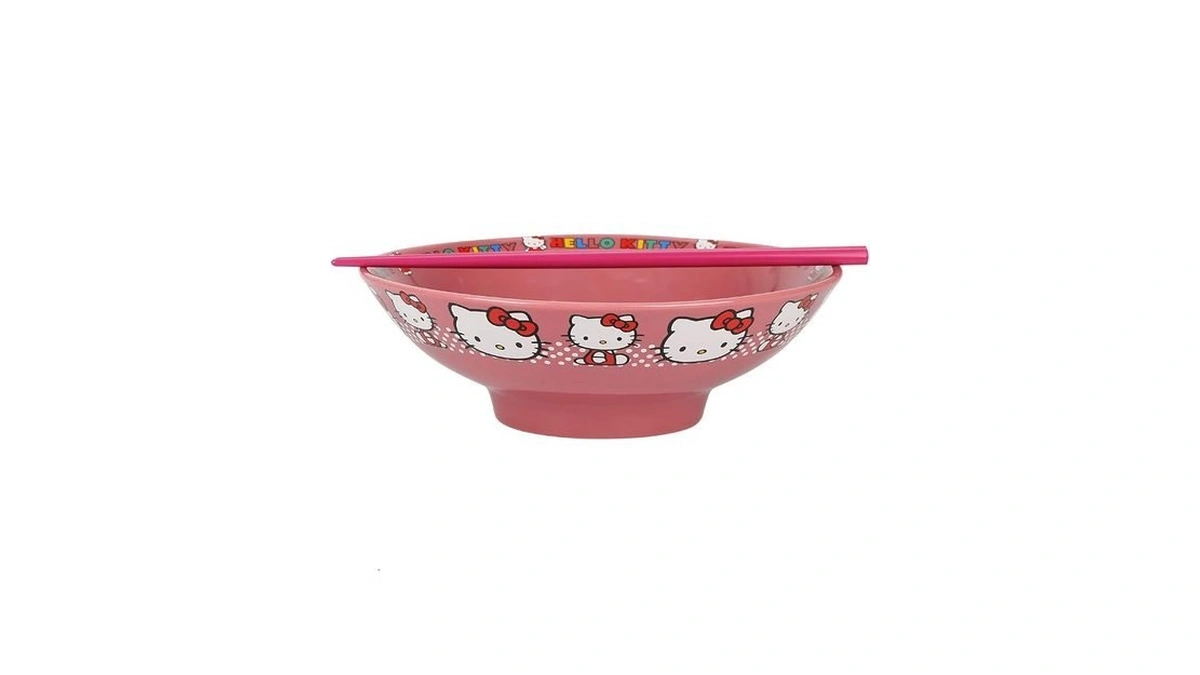 Bioworld Hello Kitty Character Ceramic 30 Oz Ramen Bowl With