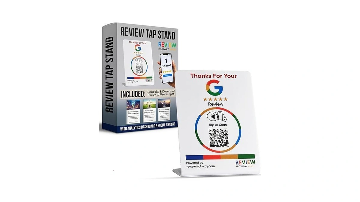 Review Highway Google Review Tap Stand, Nfc & Qr Code