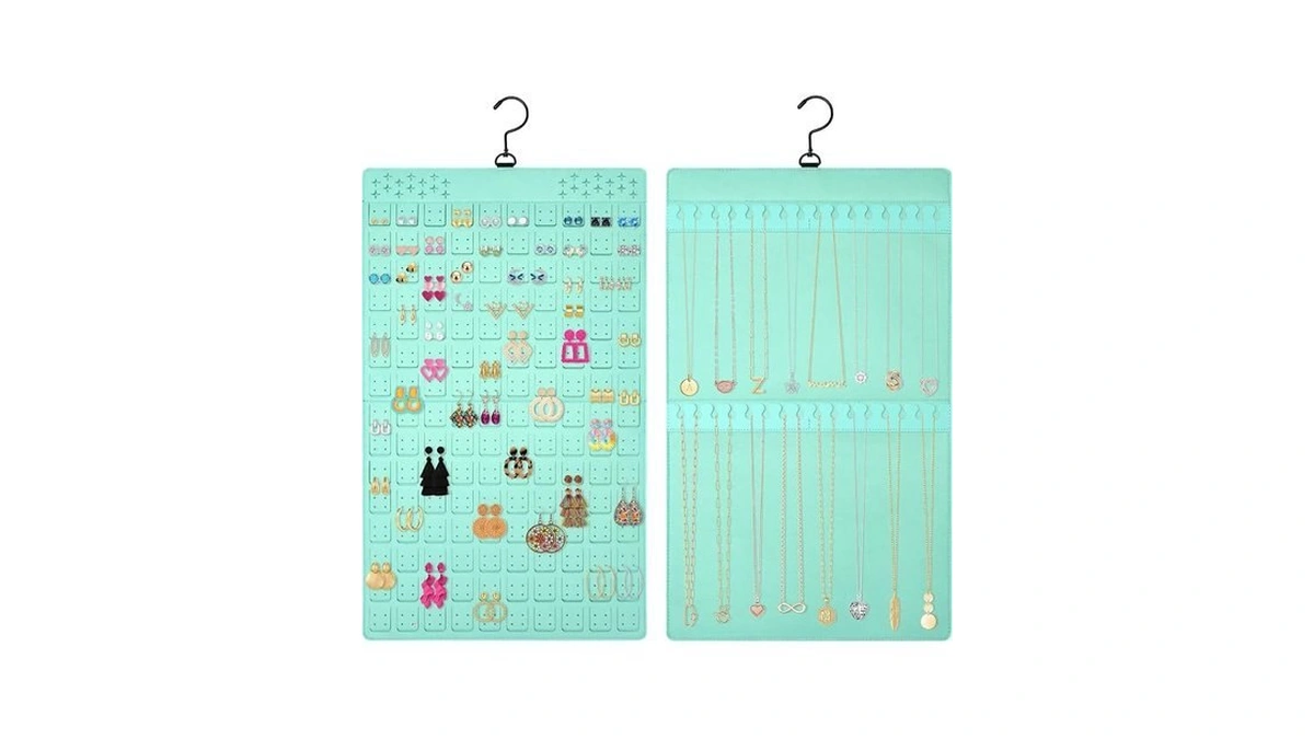 Kmeosch Dual Sided Hanging Jewelry Organizer With Hanger For Closet,tangle