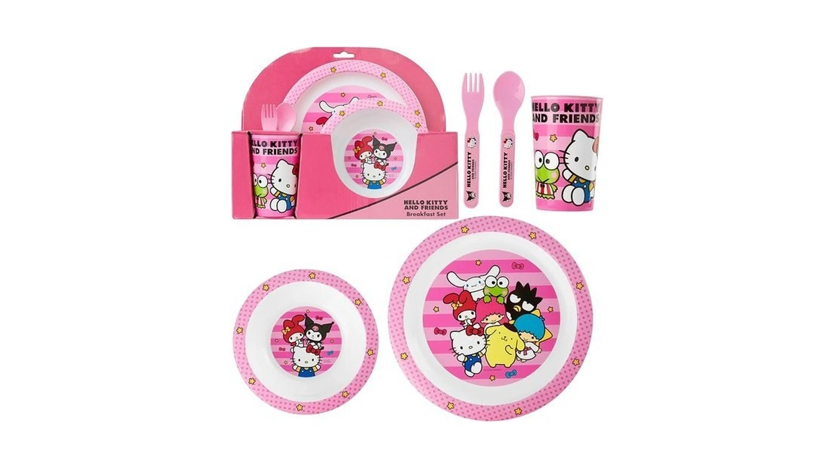 Get Trend Hello Kitty Sanrio Dinnerware Sets For Kids, 5