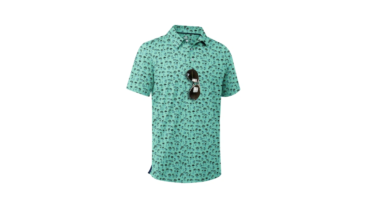 Zity Men's Golf Shirts Short Sleeve Moisture Wicking Performance Print