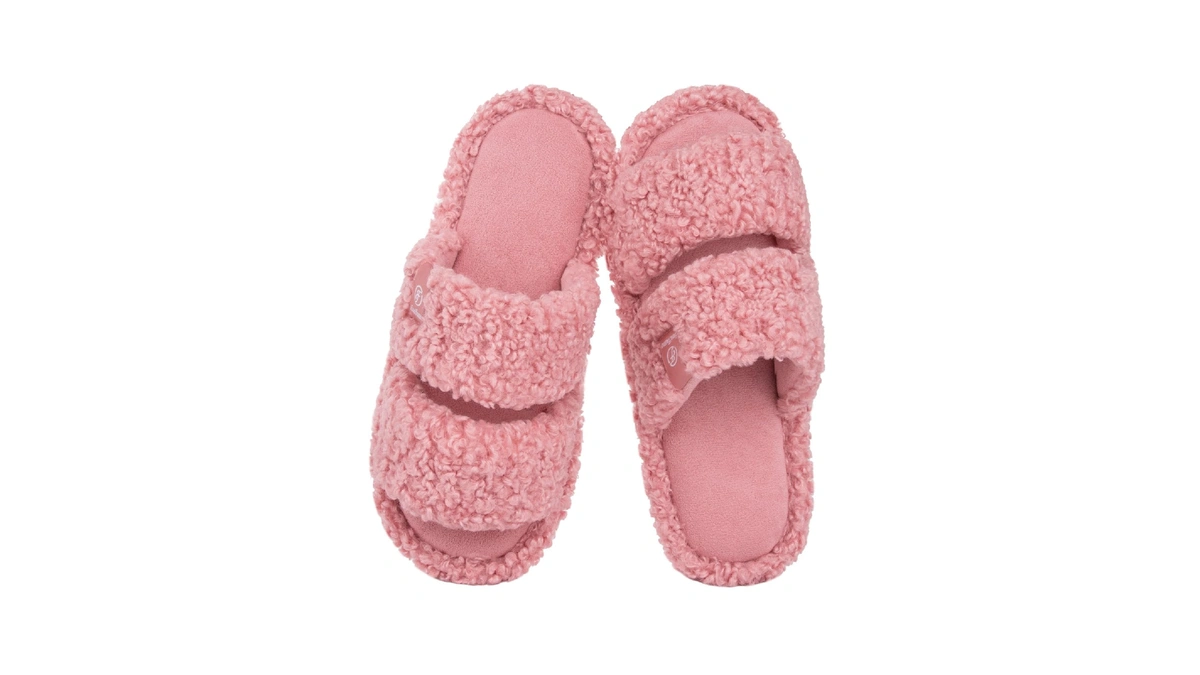 Amazon : Everfoams Women's Fuzzy Open Toe Slipper