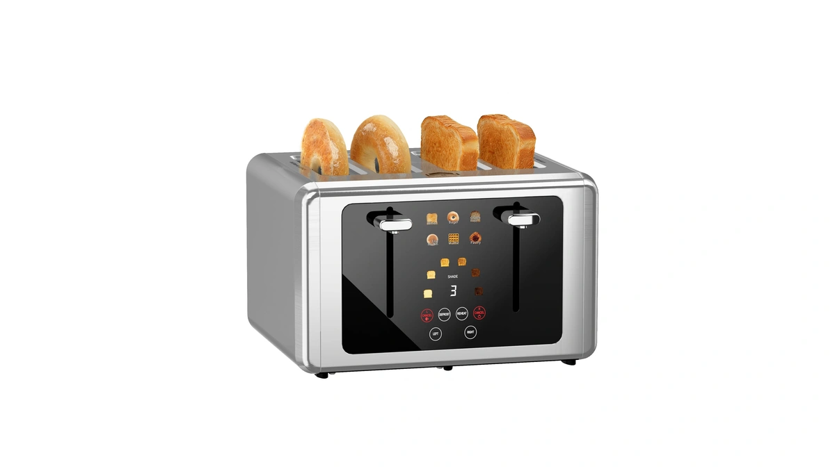Wunly Smart Digital 4 Slice Toaster With Touch Screen, 1.5''
