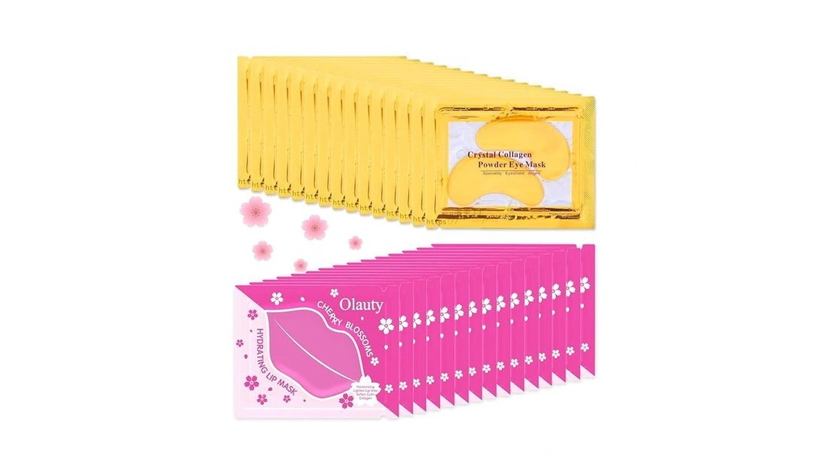 30 Pairs 24k Gold Eye Masks & Lip Masks, Under