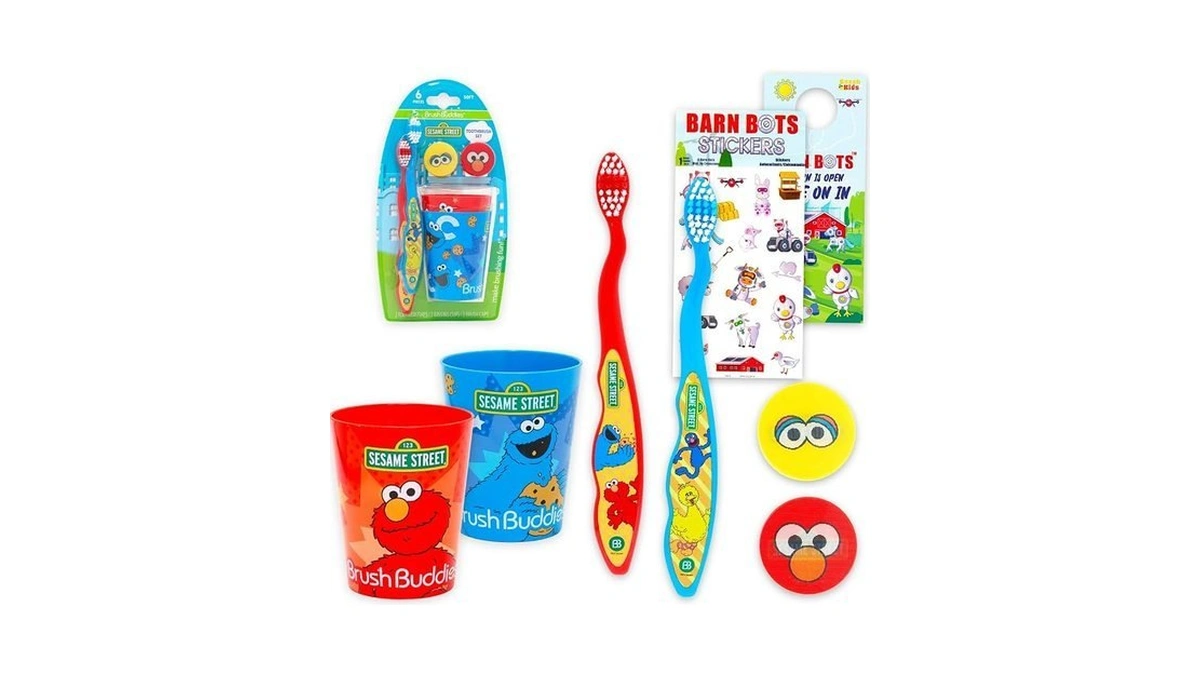 Sesame Street Toothbrush And Cup 2 Pk For Kids -