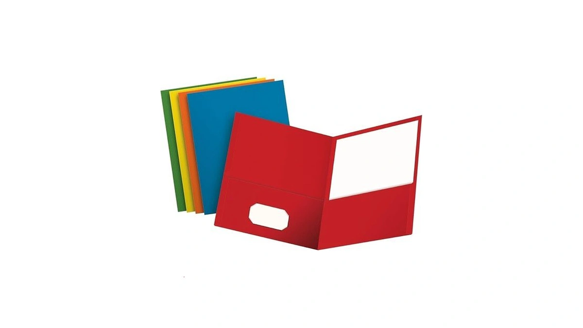 Oxford Two Pocket Folders, Textured Paper, Assorted Colors (blue, Red,