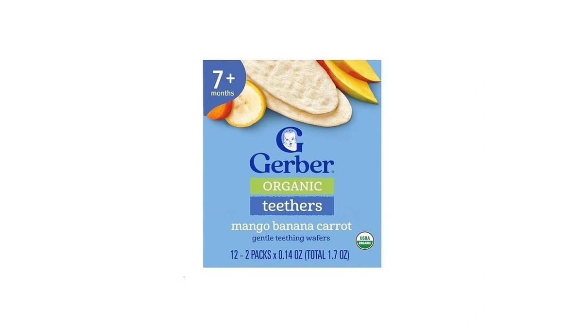 Gerber Teethers, Mango Banana Carrot Organic Teething Wafers, Baby Teething