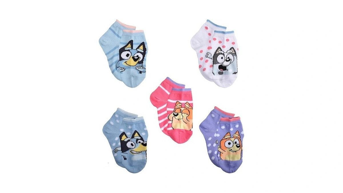 Bluey Boys Kids Quarter Socks, Light Blue (5 Pack), Medium