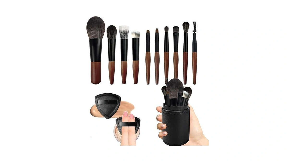 Travel Makeup Brush Set With Case, Mini Makeup Brushes Set