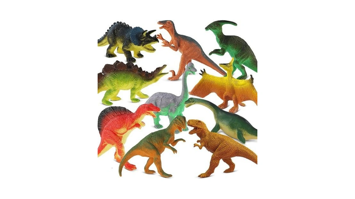 Zippytots Dinosaur Toys For Kids 3-5, 10 Pcs Realistic Plastic