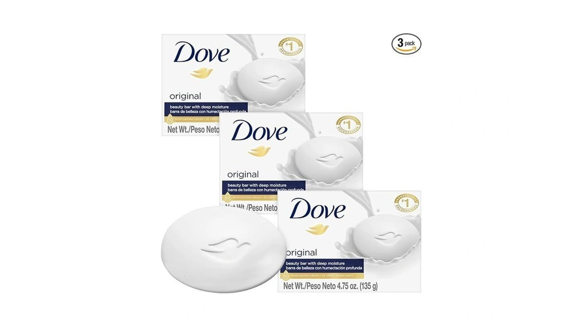 Dove Soap, Original Beauty Bar 3-pack β 3-in-1 Moisturizing Face,