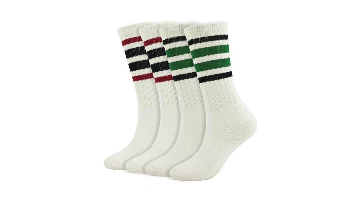 Bomkinta Striped Crew Socks Women - Retro Novelty Socks -