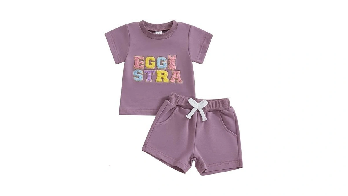 Amnnchya Easter Toddler Baby Girl Boy Outfit Bunny Short Sleeve