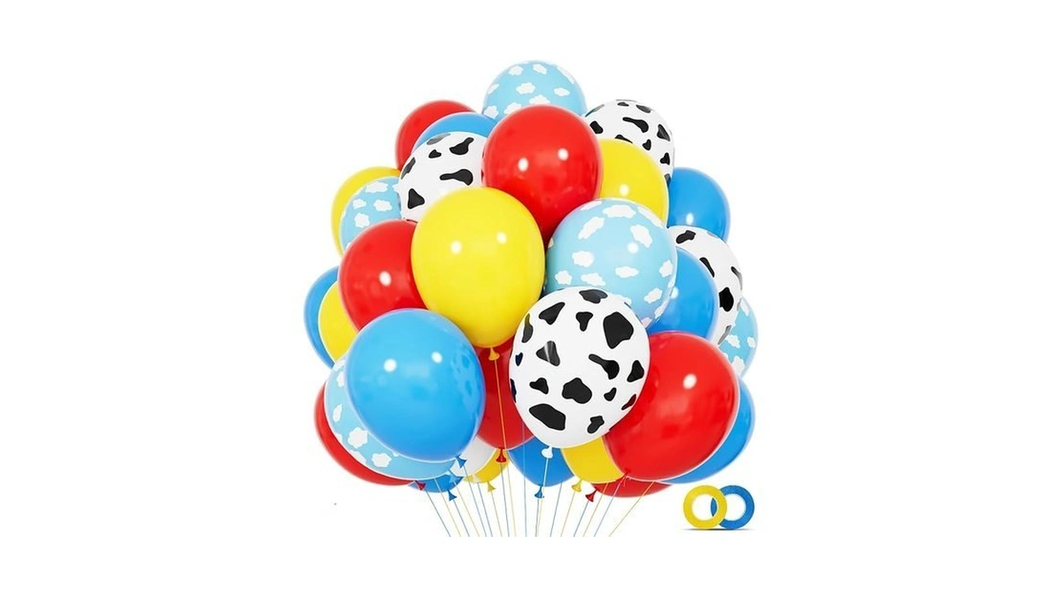 68pcs Red Yellow Blue Toy Balloons 12 Inch Light Blue