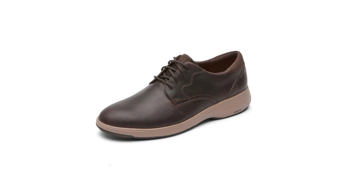 Rockport Men's Noah Plain Toe, Dark Brown, 7 W