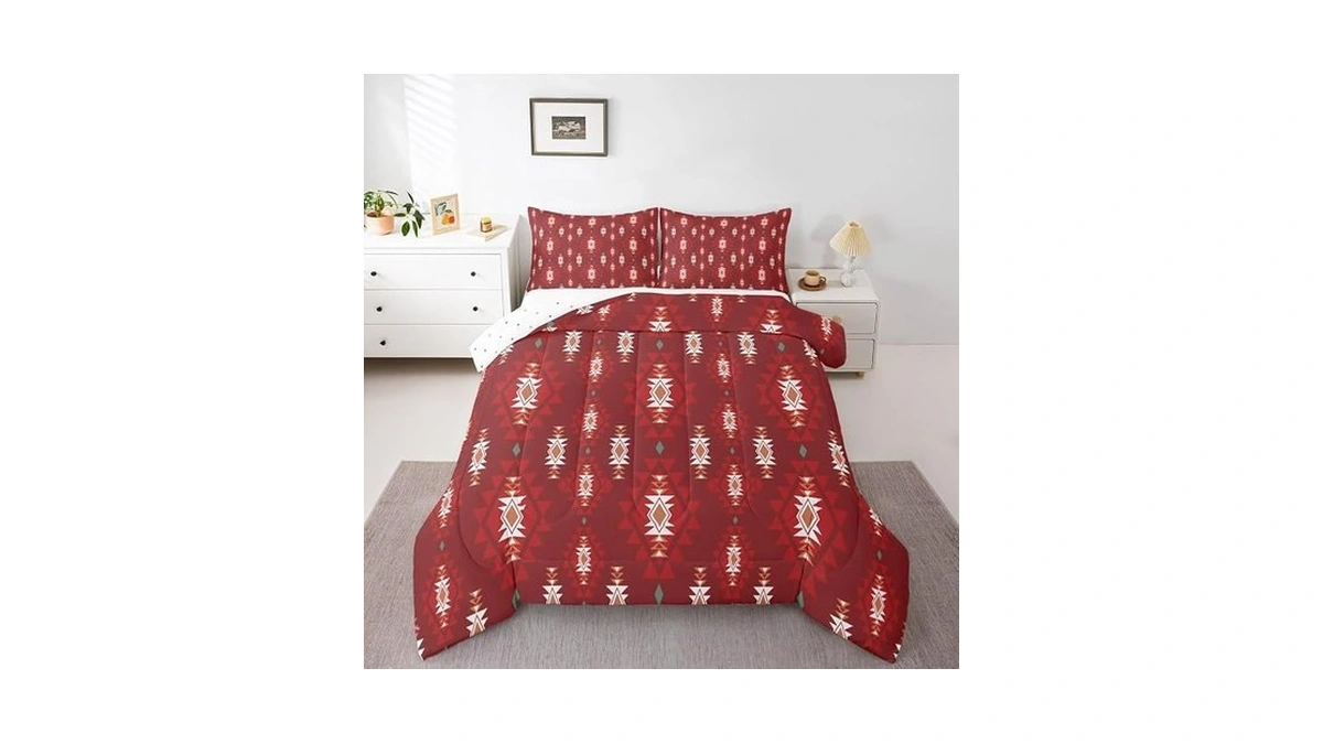 Jejeloiu Boho Western Kids Comforter Set Queen Size Bohemian Southwestern