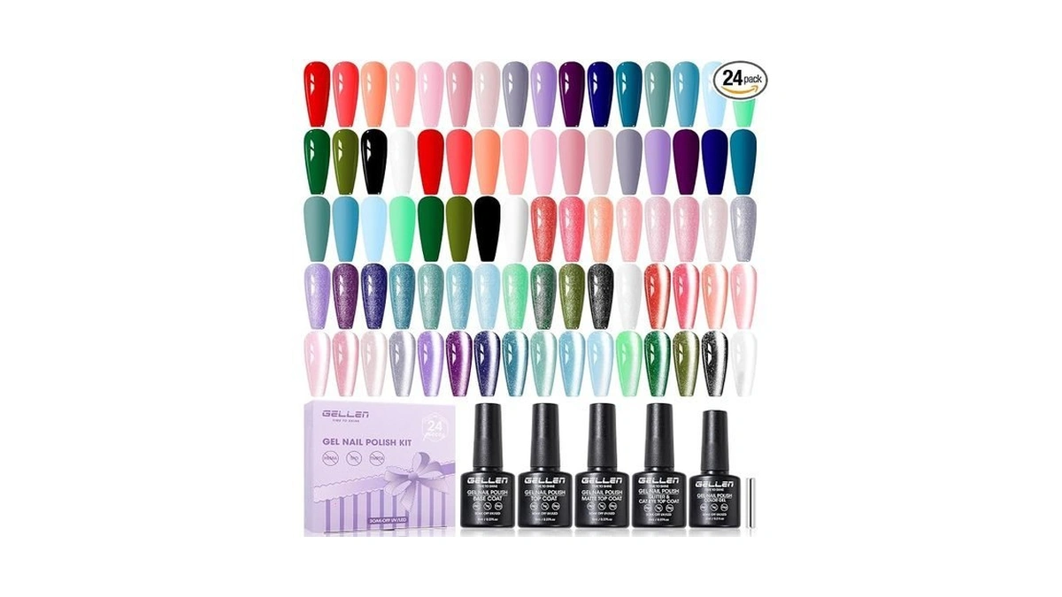Gellen 24pcs Gel Nail Polish Set, 20 Colors Uv Gel