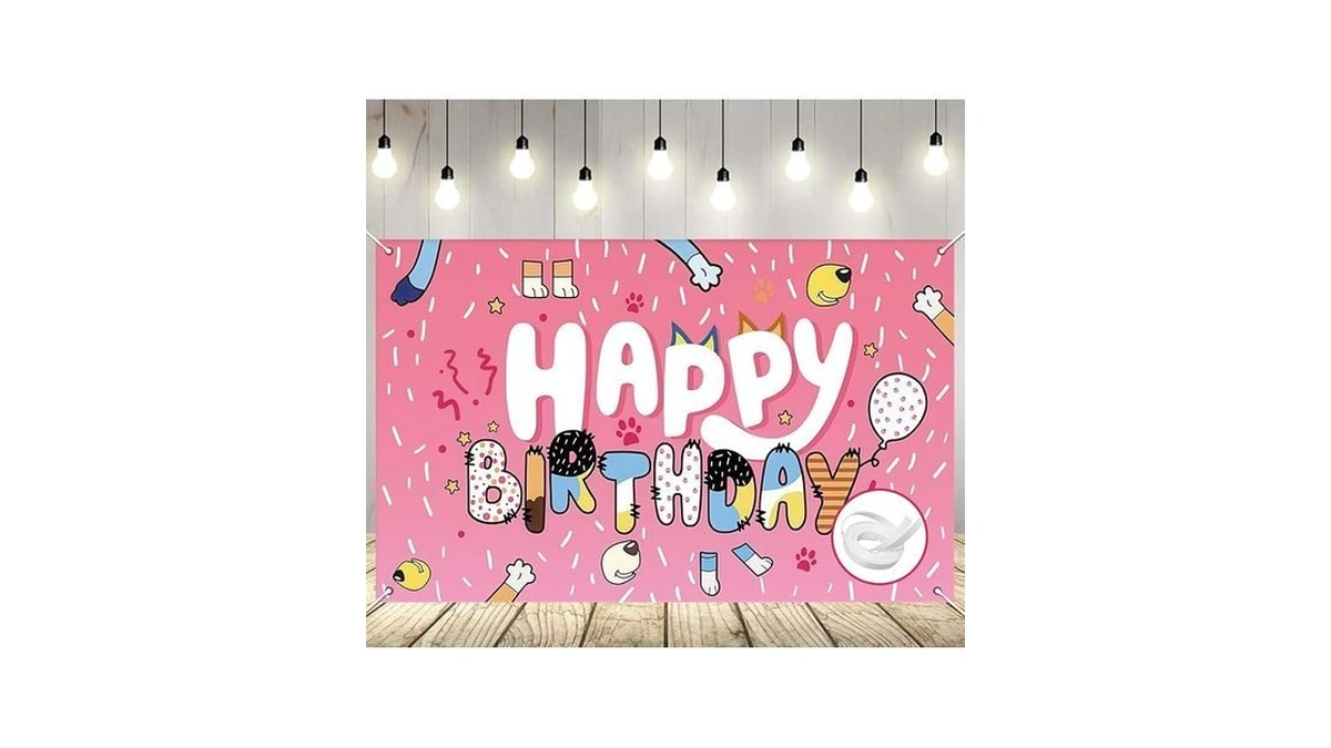 Boborat 5 * 3ft Blue Dog Birthday Backdrop, Birthday Party