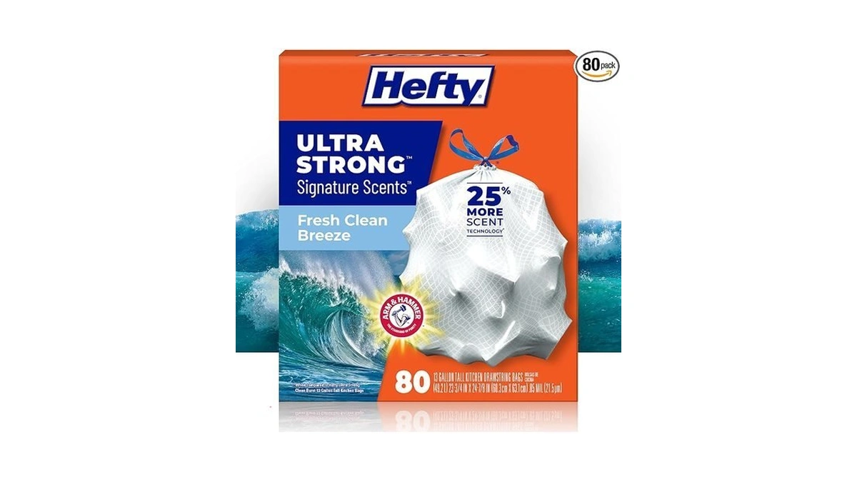 Hefty Ultra Strong Signature Scents 13 Gallon Trash Bags, Fresh