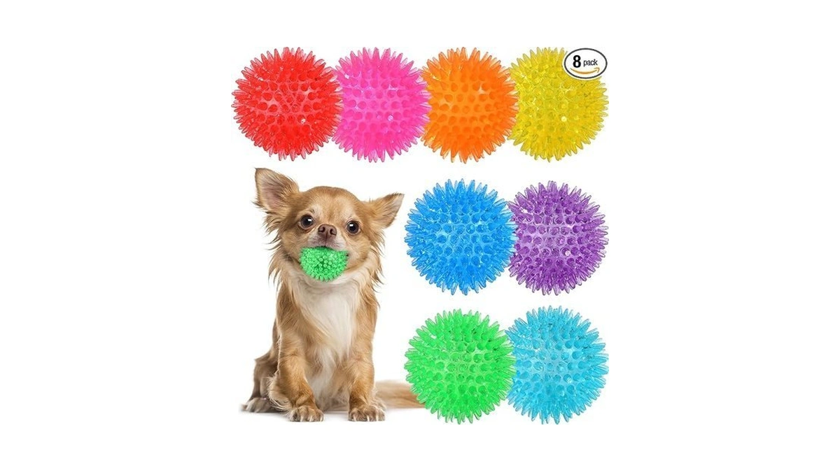 Vitever 8 Colors 2.5” Squeaky Dog Toy Balls For Small