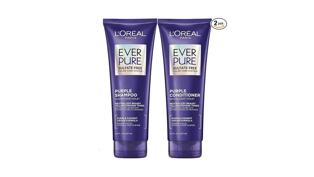 L'oreal Paris Everpure Purple Shampoo And Conditioner Set, Sulfate-free Brass
