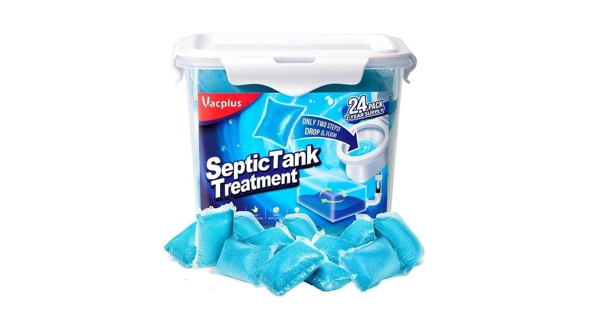 Vacplus Septic Tank Treatment - 24 Packs For 2-year Supply,