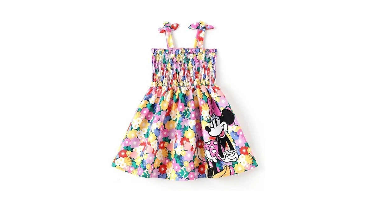 Disney Minnie Mouse Toddler Girl Dress Floral Patterns Sundress Bow