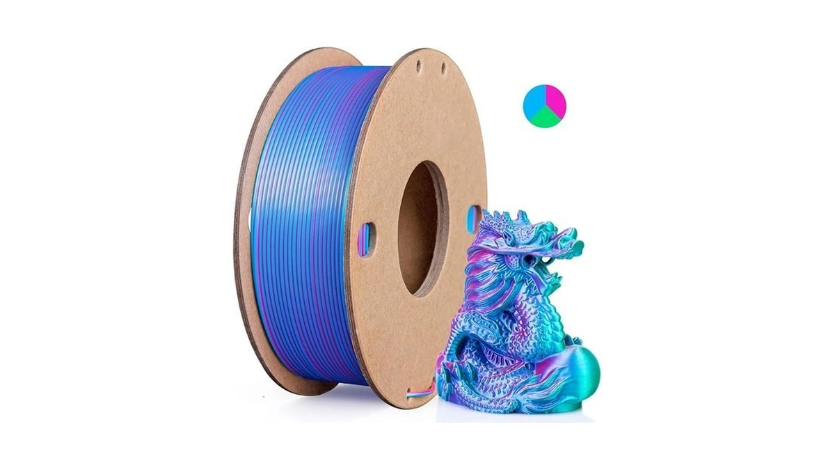 3dgenius Silk Triple Color Pla Filament 1.75mm, 3-in-1 Coextruded Shiny