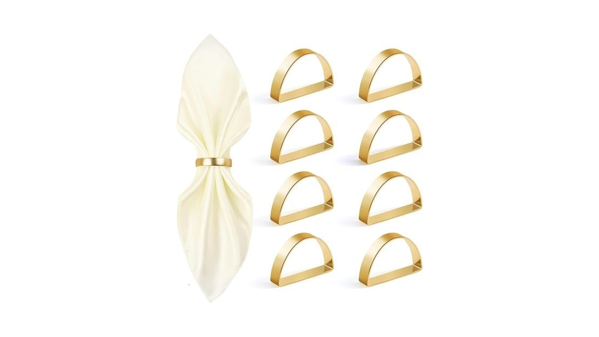 Amazon : Worthyeah Gold Napkin Rings Set Of 8, St