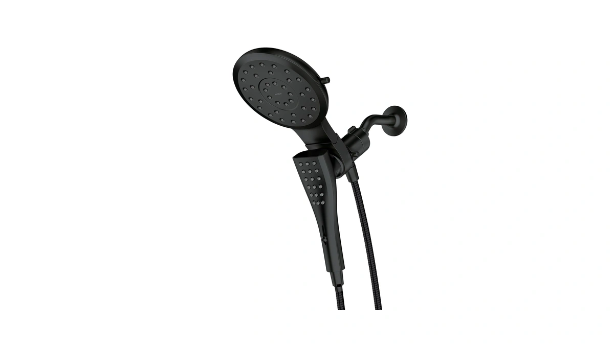 Moen Verso Matte Black Eight-function 7" Wide Spray Shower Head