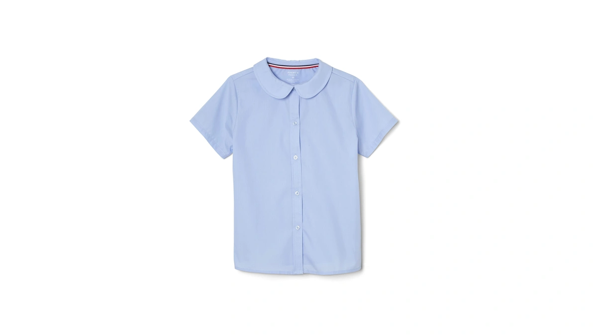 French Toast Peter Pan Collar Short Sleeve Blouse (girls Standard