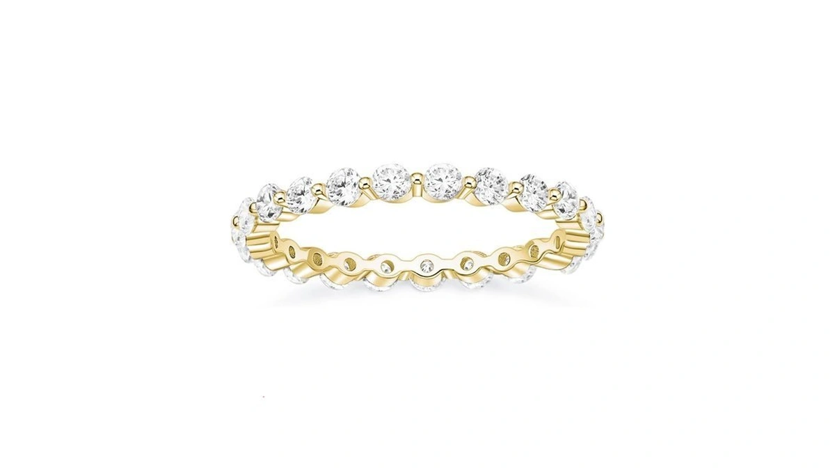 Eamti 2mm 925 Sterling Silver Wedding Band 14k Gold Plated