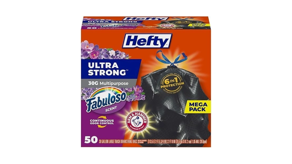Hefty Ultra Strong 30 Gallon Trash Bags, Large Trash Bags
