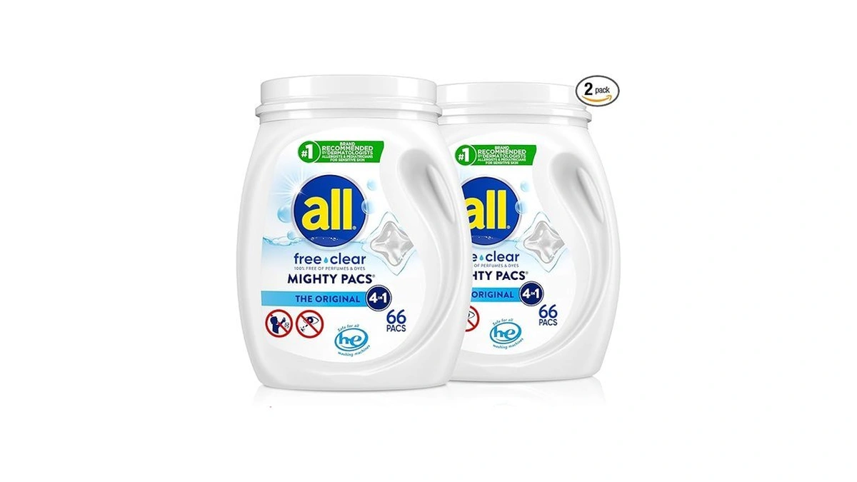 All Free Clear, Original, Mighty Pacs Laundry Detergent Pacs For