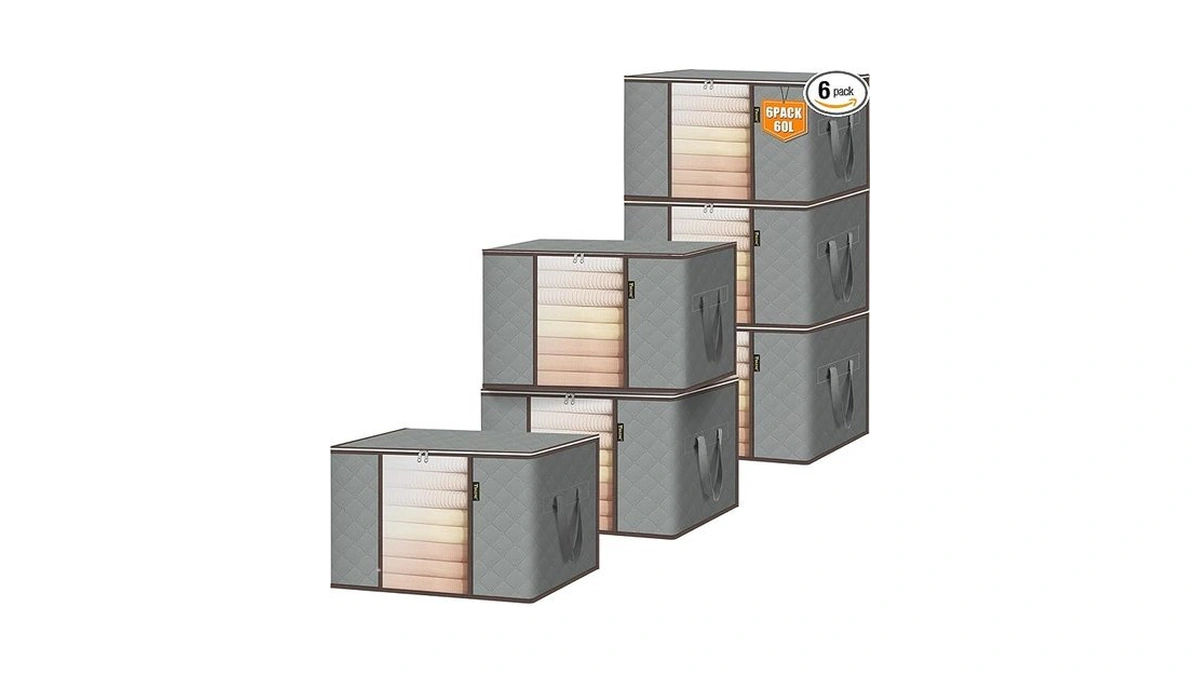 Baleine 6 Pack Clothes Storage Bags, 16 Gallon Storage Containers