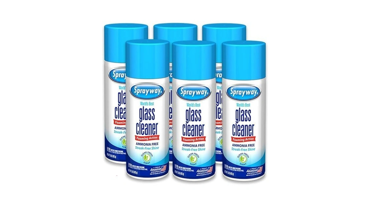 Sprayway Glass Cleaner Foaming Aerosol Spray, 15oz, Pack Of 6