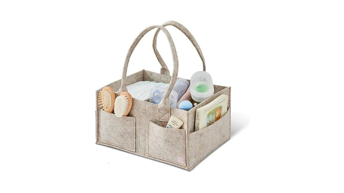 Ciuifoiy Upgraded Baby Diaper Caddy Organizer, Portable Nursery Storage Bin