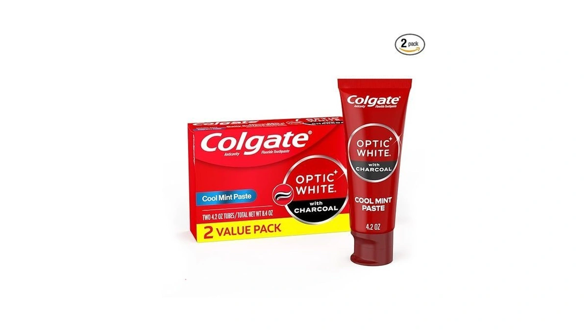 Colgate Optic White Whitening Toothpaste With Charcoal, Whitening With Charcoal