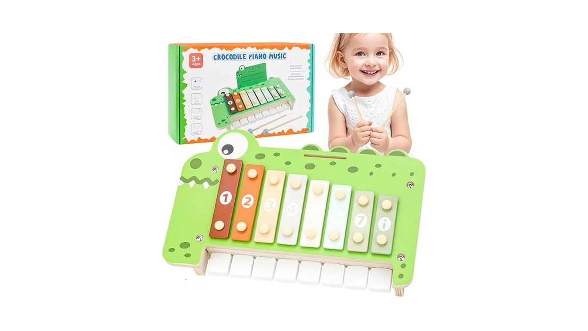 Baby Piano Xylophone Musical Toys - 2 In 1 Wooden