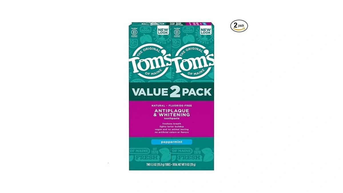 Tom's Of Maine Fluoride-free Antiplaque & Whitening Natural Toothpaste, Peppermint,